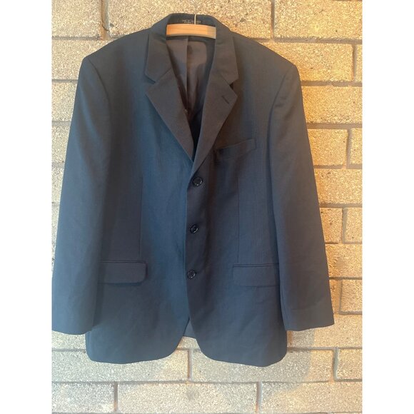 Bob & Taylor Mens Navy Blazer Jacket 42R 85% Wool Classic Fit Single Breasted 3- - Picture 1 of 9